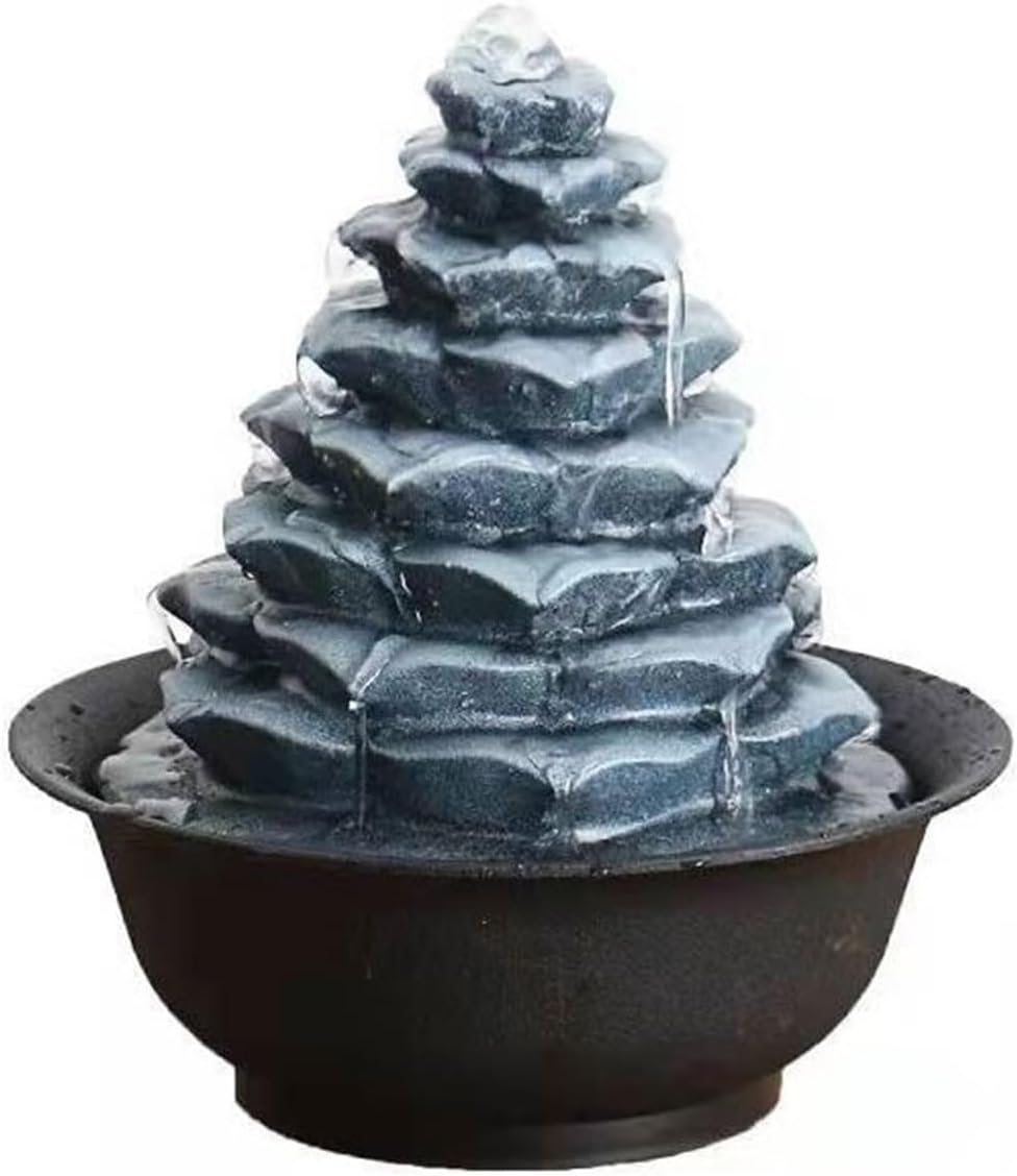 GLigeT Tabletop Fountain Circulating Water Landscape Desktop Wealth Attraction Tea Table Flowing Water Ornaments Office Light Luxury Opening Gift Giving Water Fountain Decor