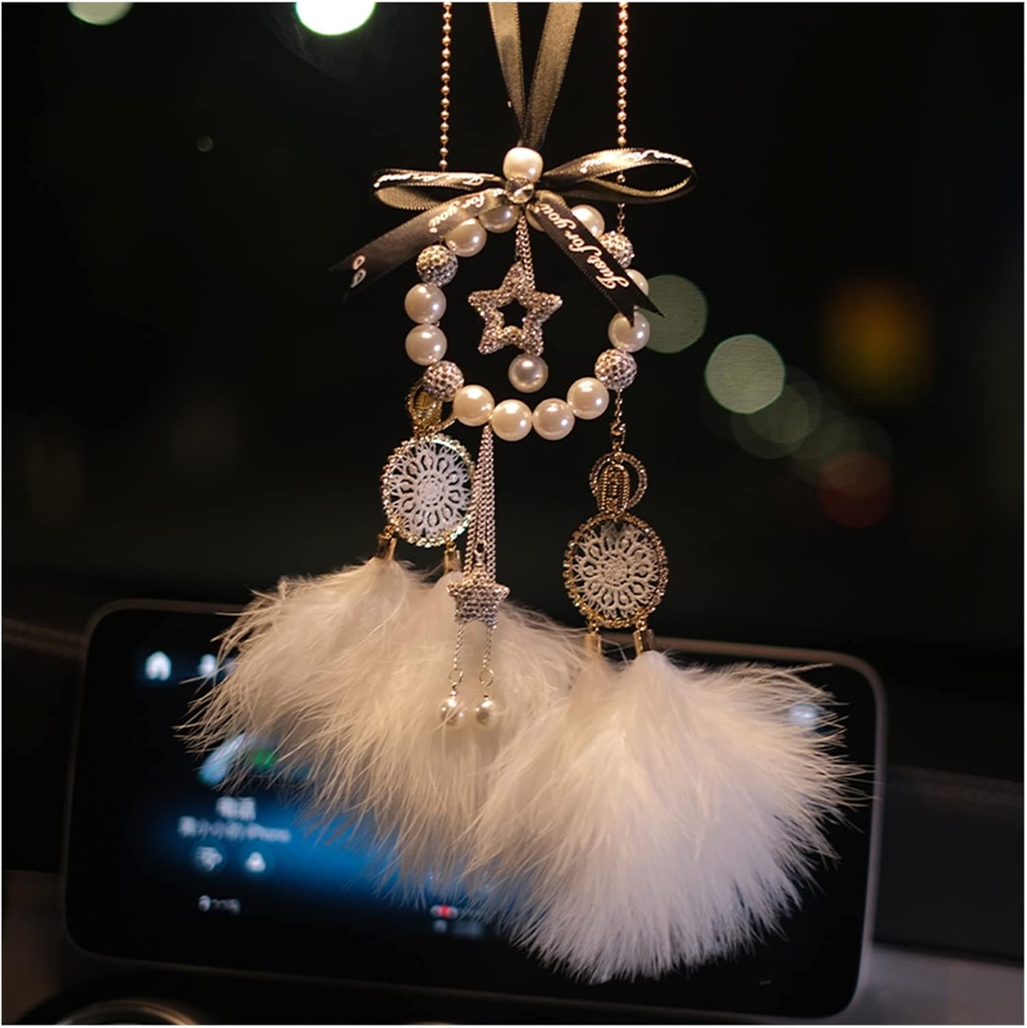 Car Interior Good Luck Pendant Car Interior Charm Car Rearview Mirror Charm Christmas Gift Car Charm Charm Decorations (Color : 8#)