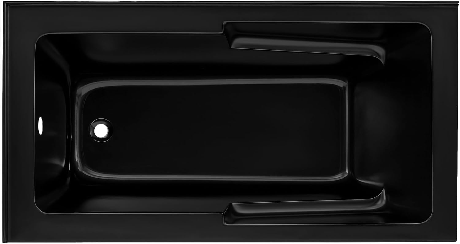 Swiss Madison Claire 60 x 32 Left Drain Soaking Alcove Corner Apron Bathtub in Matte Black
