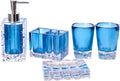 Bathroom Accessories Set Soap Dispenser Mouthwash Cup Toothbrush Holder Household Washing Tools Accessory (e Blue One Size)