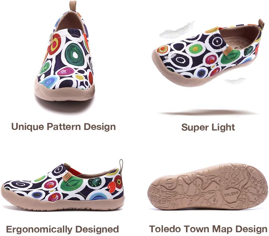 UIN Women's Artistic Slip-On Shoes Vibrant Floral Casual Loafers Lightweight Comfortable Travel Footwear