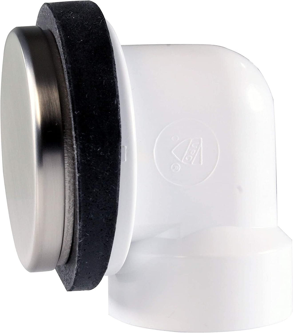 Westbrass 493244H-07 14' SCH. 40 PVC Bath Waste & Overflow Assembly with Illusionary Faceplate and Tip-Toe Drain Plug, Satin Nickel (4-Pack)
