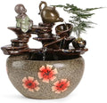GUERNSEY Tabletop Fountain Tabletop Fountains Creative Flowing Water Ceramic Desktop Fountain Ornaments Chinese Style Home Living Room Desktop Decorative Fountain Indoor Fountain