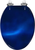 Elongated Toilet Seat Dark royal blue gradient mesh seamless bg overlay noisy texture Silk Resin Toilet Seat Slow Quiet Close Lid with Quick-Release Hinges Cover Bumpers Easy to Clean Install
