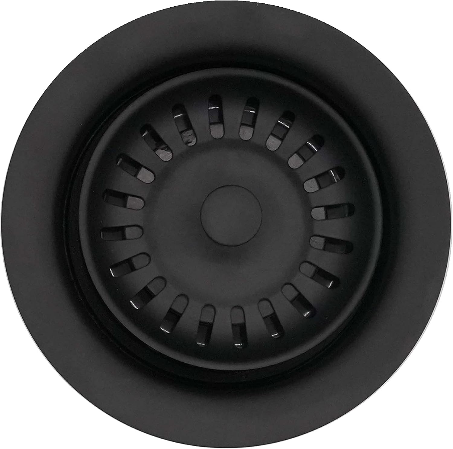 Westbrass CO2195S-62 Combo Pack 3-1/2' Wing Nut Twist Style Large Basket Extra-Deep Collar Kitchen Sink Waste Disposal Flange with Strainer Stopper, Matte Black