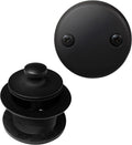 Westbrass D94-2-50-62 1-1/2' Coarse Thread Twist & Close Bathtub Drain Trim with Two-Hole Overflow Faceplate, Matte Black (50-Pack)
