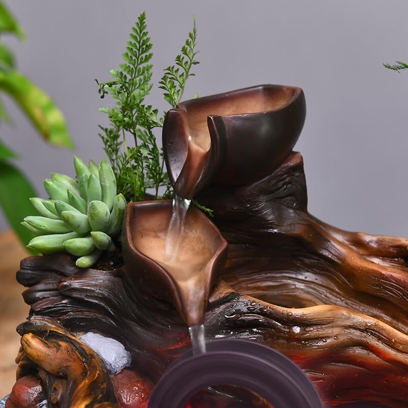 GUERNSEY Tabletop Fountain Tabletop Fountain Simple Creative Office Ceramic Decoration Desktop Circulating Water Fountain Living Room Home Landscape Decoration Indoor Fountain