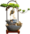 GUERNSEY Tabletop Fountain Chinese Style Flowing Water Rockery Fountain Living Room Office Decoration Study Desk Fountain Decoration Indoor Fountain