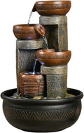 HIHELO Tabletop Fountain Retro Circulating Water Fountain Home Living Room Desktop Decoration Entrance TV Cabinet Office Decorative Fountain Indoor Fountain