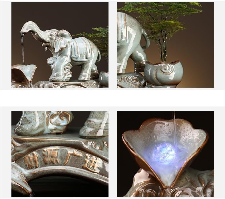 GUERNSEY Tabletop Fountain Tabletop Fountain Chinese Style Creative Flowing Water Fountain Office Living Room Decoration Fish Tank Ornaments Indoor Fountain