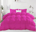 Pinch Pleated Hot Pink 5 Piece Soft 500 GSM Emperor King Size Comforter Set (Comforter + 4 Pillowcases) 1000 Series Egyptian Cotton Comforter Set