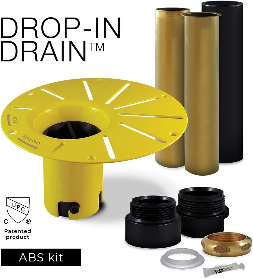 Installation Kit for Freestanding Tubs | Black ABS & Brass Pipes | Fits 1-1/2' Male, Female or Threaded Drain | Quick, Leak-Proof Connection | Easy DIY Install