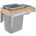 Rev-A-Shelf 35 Qt Top Mount Single Pullout Under Cabinet Kitchen Trash Cans w/Soft-Close for Base Cabinets,150 Pound Rated Full-Extension Slides, Min Opening Width of 12', Silver, 4WCTM-12BBSCDM1