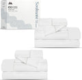 Mayfair Linen 100% Egyptian Cotton 2 Pack King Sheet Set - Luxury 500 Series Soulmate Collection Cotton King Size Sheet Set (8 PC, White), Soft, Cooling 16' Deep Pocket Hotel Quality Bed Sheets