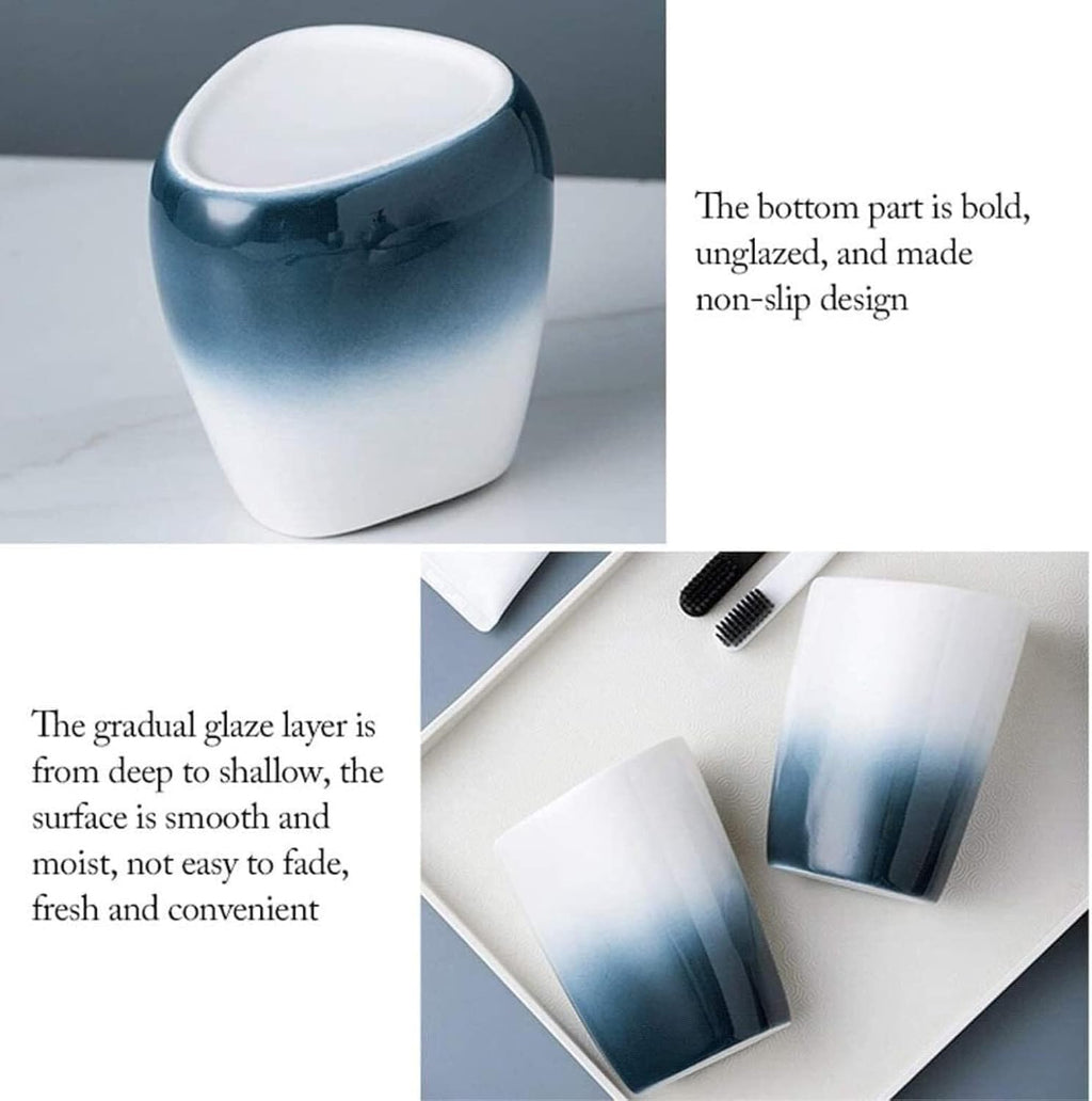 Bathroom Accessory Set 6 Piece Bathroom Accessory Set Bathroom Accessory Set Blue Ceramic Soap Dispenser Retro Toothbrush Holder Bathroom Decor