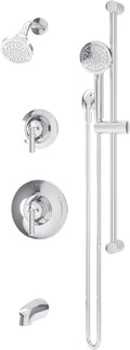 Symmons Birch HydroMersion Double Handle Tub and Shower Trim Kit with Hand Spray in Polished Chrome (Valve Not Included) - 599615TRM