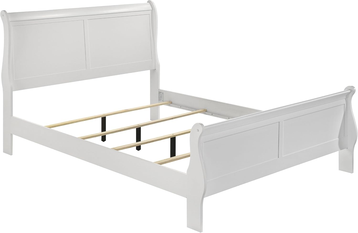 Coaster Home Furnishings Louis Philippe Traditional 4-Piece Bedroom Set Queen Size Sleigh Bed Frame 47-inch Headboard White 202441Q-S4
