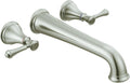 Delta Wall Mount Bathroom Faucet 3 Hole, Brushed Nickel Bathroom Sink Faucet for Vanity, Stainless T5797-SSWL (Valve Not Included)