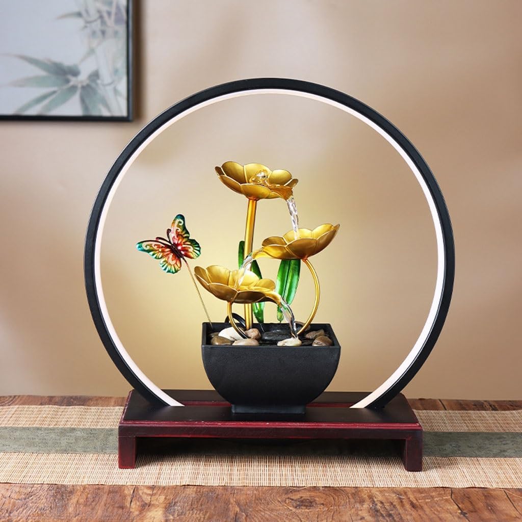 GUERNSEY Tabletop Fountain Home Porch Ornaments Water Fountain Home Decorations Office Living Room Study Desktop Fountain Decorations Indoor Fountain