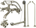 Kingston Brass CCK265SND Vintage Wall Mount Clawfoot Tub Faucet Package with Offset Supply Lines, Brushed Nickel