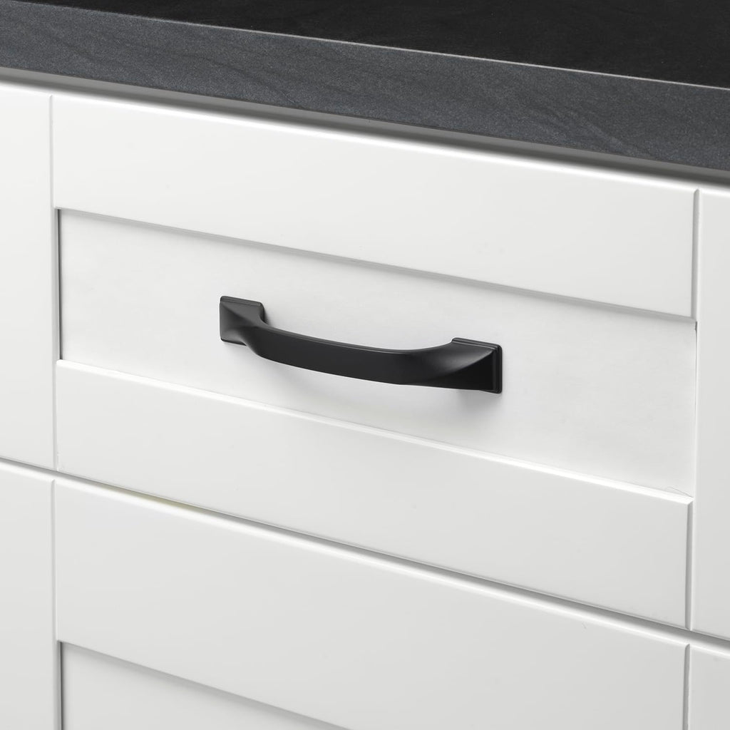 GlideRite 3-3/4 in. (96mm) Center to Center Twisted Bar Pull, Matte Black - 4841-128 (50 Pack)