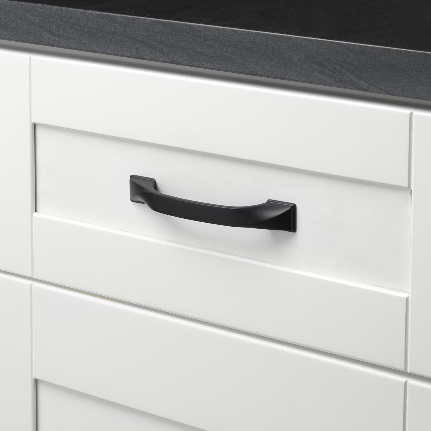 GlideRite 3-3/4 in. (96mm) Center to Center Twisted Bar Pull, Matte Black - 4841-128 (50 Pack)