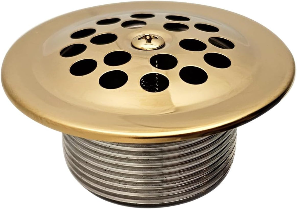 Westbrass A323-01 14' Bath Waste & Overflow Assembly with Trip Lever and Beehive Strainer Grid Drain, Polished Brass
