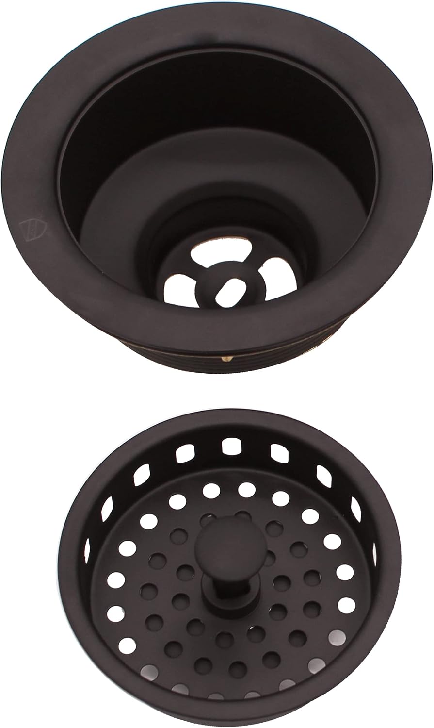 Westbrass CO2185-12 Combo Pack 3-1/2' Post Style Large Kitchen Sink Basket Strainer and Waste Disposal Drain Flange with Stopper, Oil Rubbed Bronze