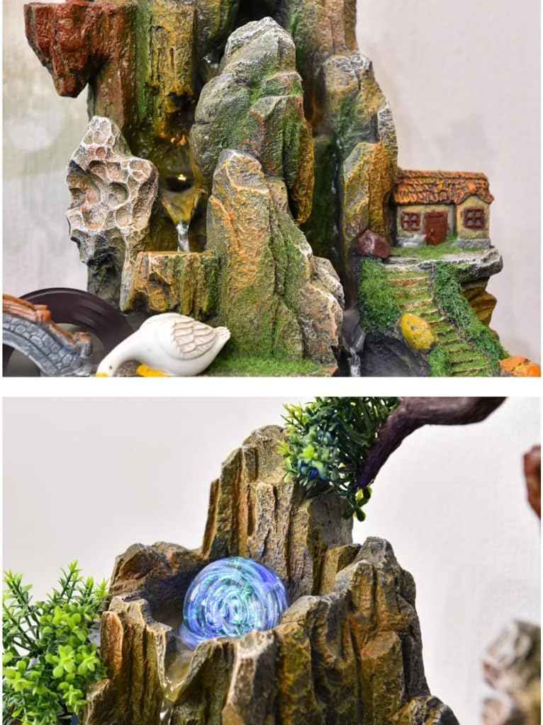 HIHELO Desktop Fountain Tabletop Fountain Rockery Table Top Fountain Home Decoration Ornaments for Home, Living Room, Study Room, Office Water Fountain Outdoor (Color : Without Nebulizer)
