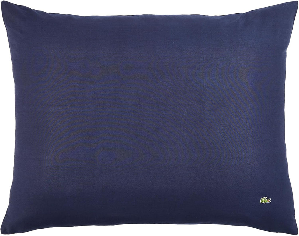 Lacoste Big Croc Comforter Set – 100% Cotton Percale 180-Thread Count, Reversible Duvet & Pillow Shams, Soft Breathable, Iconic Croc Logo, Navy, Full/Queen