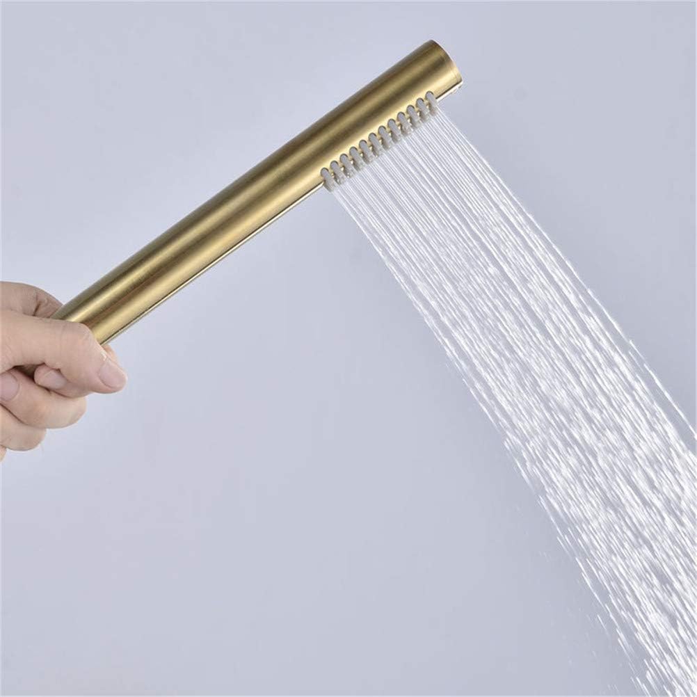 Shower Faucet System Set Brass Brushed Gold Wall Mounted Bathtub Shower Set Bathtub Faucet Concealed Embedded Box Mixer 2 Function Taps with Hand Shower