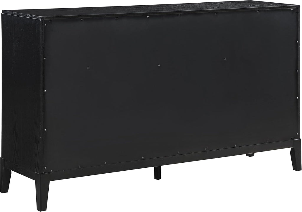 Coaster Home Furnishings Brookmead Transitional 4-Piece Bedroom Set Queen Size Panel Bed Frame 60-inch Headboard Black 224711Q-S4