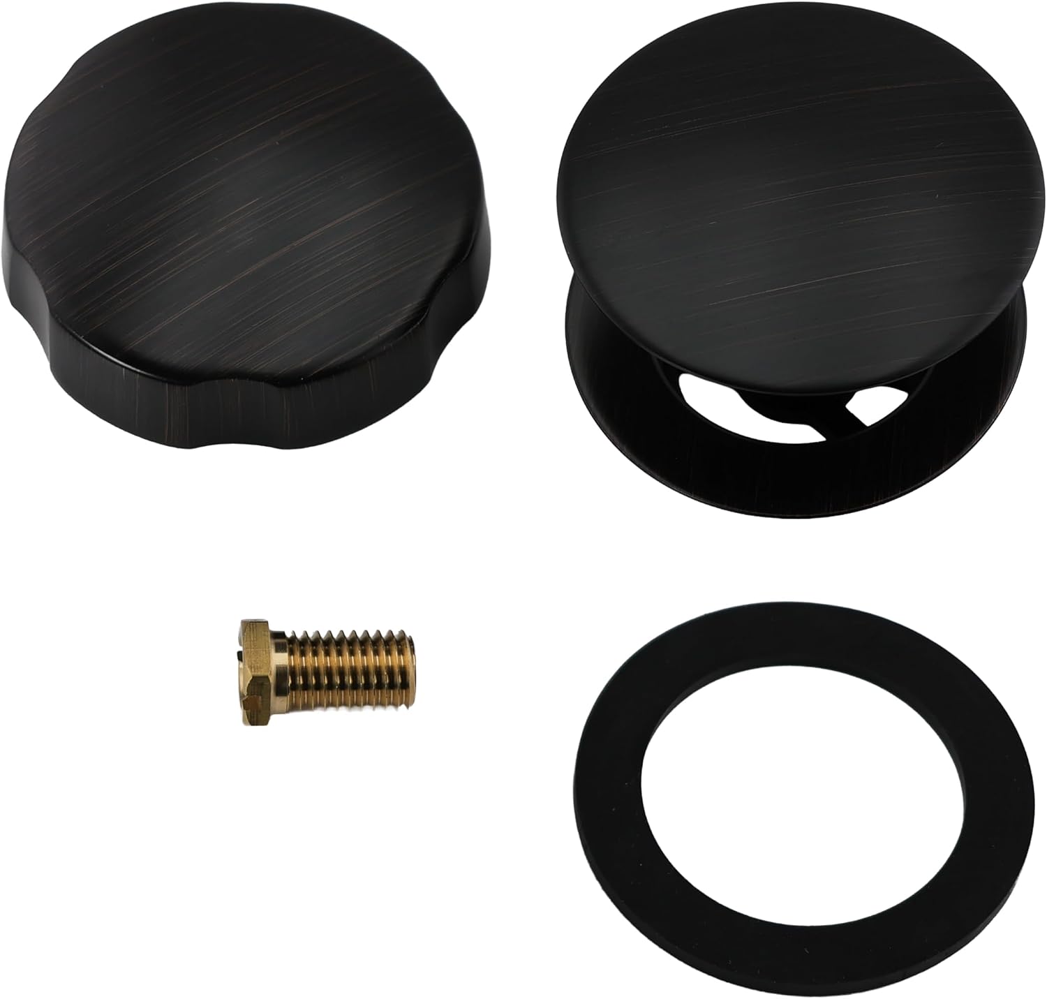 Westbrass A50P27TLE-12A 27' Cable Drive Bath Drain Trim Kit with Rotary Overflow Cover Knob, European Stopper and Poly Tubular Pipes, Antique Bronze
