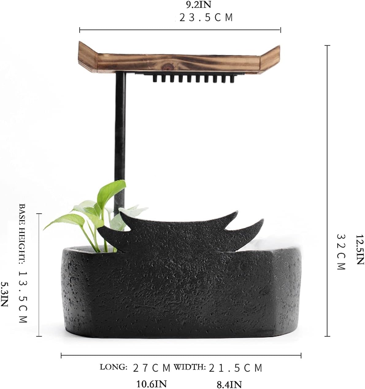 Indoor Fountain Indoor Waterfall Fountain Chinese Style Portable Table Water Fountain Ceramic Circulation Fountain Zen Meditation Waterfall Decor Table Fountain Waterfall Tabletop Fountain