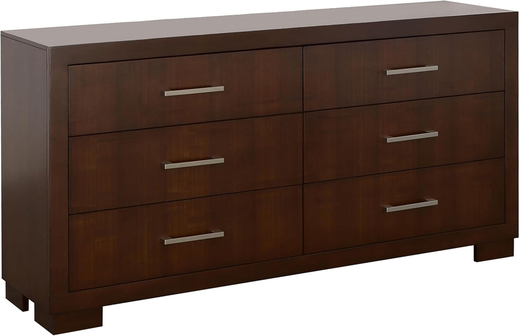 Coaster Home Furnishings Jessica Contemporary 4-Piece Bedroom Set Queen Size LED Storage Bookcase Bed Frame 47-inch Headboard Cappuccino 200719Q-S4