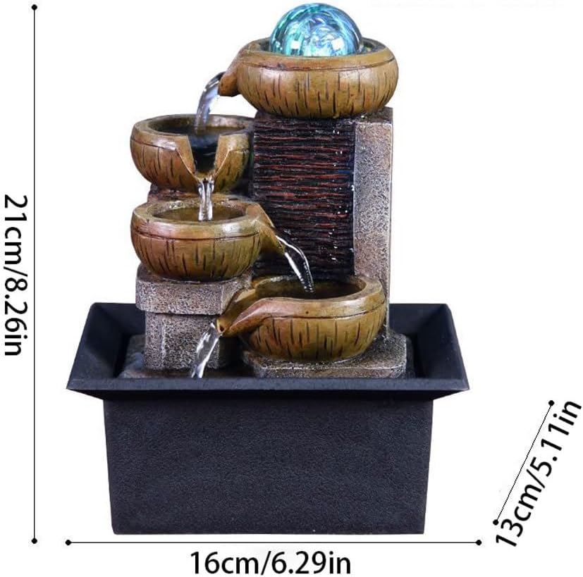 GUERNSEY Tabletop Fountain Flowing Water Ornaments Small Fountain Living Room Desktop Coffee Table Circulating Water Office Decorations Indoor Fountain