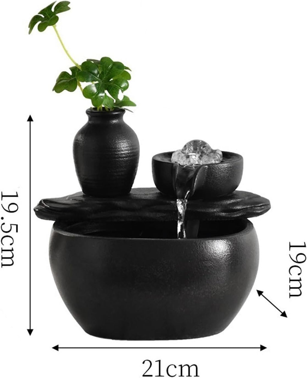 GLigeT Tabletop Fountain Desktop Wealth Fountain Ceramic Wealth Feng Shui Ornament Entrance Living Room Desktop Decoration Water Fountain Decor