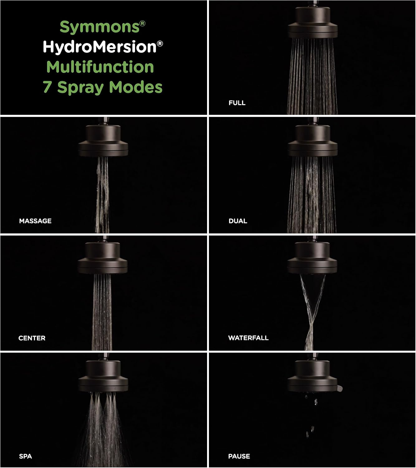 Symmons Dia HydroMersion Multi Spray Single Handle Shower Trim Kit with Volume Control - 2.0 GPM