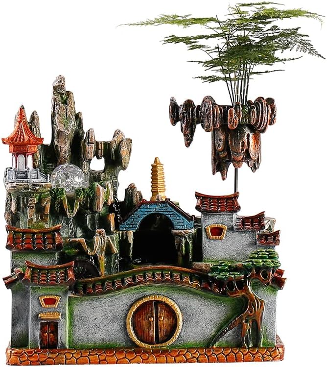 GUERNSEY Tabletop Fountain Tabletop Fountain Creative Flowing Water Wealth Ornaments Circulating Water Living Room Office Fountain Indoor Fountain