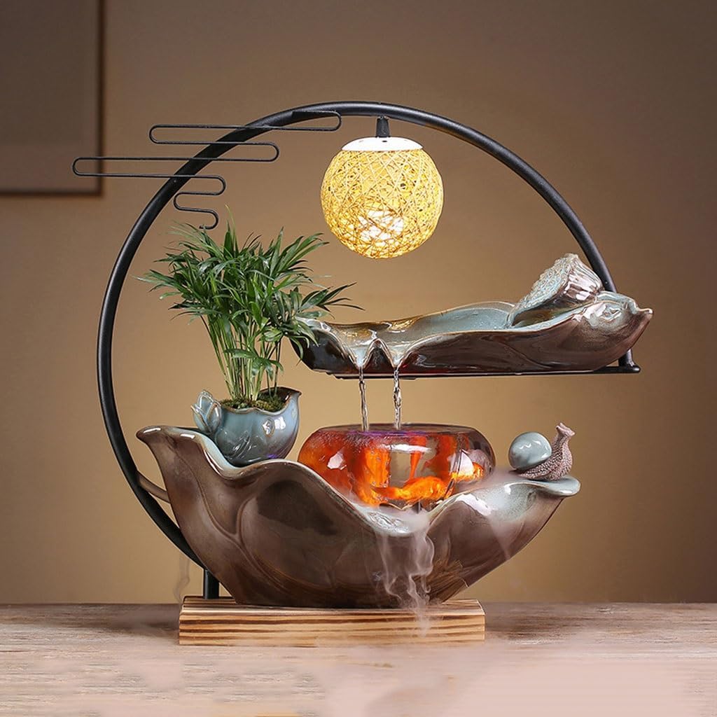GUERNSEY Tabletop Fountain Flowing Water Fountain Home Desktop Living Room Office Decoration Study Room Decoration Desktop Fountain Decoration Indoor Fountain