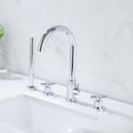 Bath Mixer Tap with Shower Attachment, 3-Hole Bathtub Tap Shower Head and Hose Set for Bath Taps Chrome,B