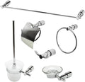 HomeStock Chrome Bathroom Accessories Set - 6 Piece Polished Chrome Bath Set