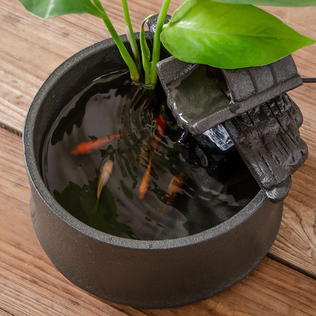 GUERNSEY Tabletop Fountain Creative Ceramic Desktop Fountain Ornaments Circulating Water Desktop Ornaments Living Room Decorations Tabletop Fountains Indoor Fountain