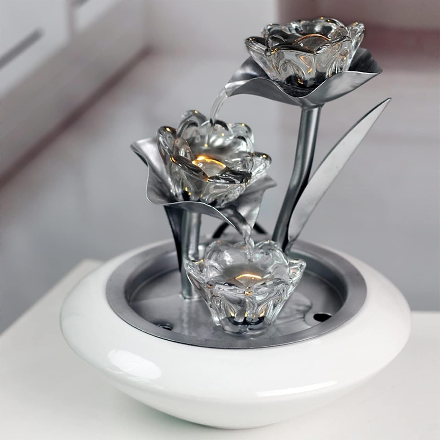 Small Indoor Water Fountain Water Features Outdoor Tabletop Fountain Tabletop Fountain Indoor Nasturtium Fountain Compact and Lightweight Tabletop Fountain