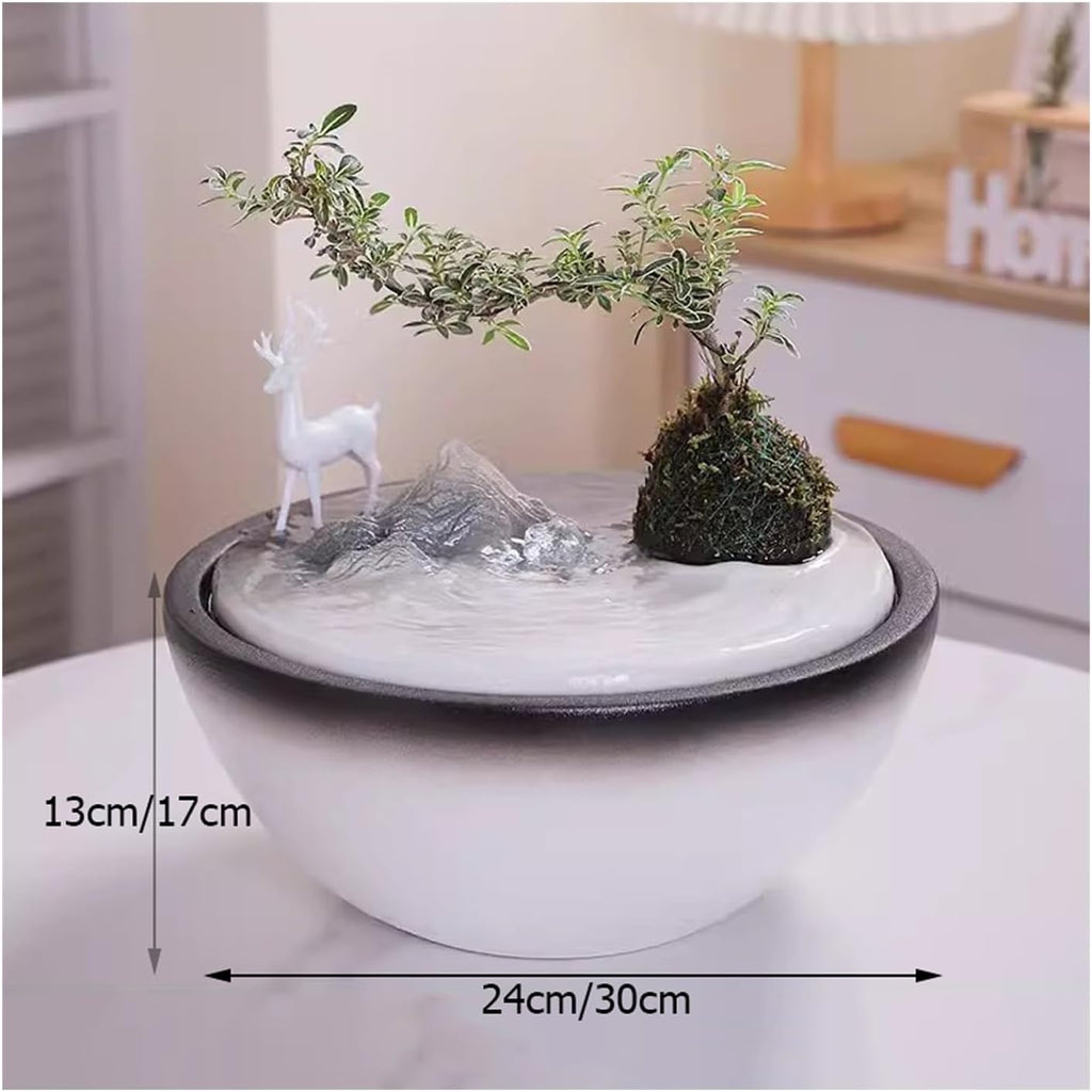 Tabletop Fountain Light Luxury Flowing Water Decoration Circulating Water Home Living Room Desktop Decoration Fountain Desktop Decoration Desktop Fountain (Size : L)