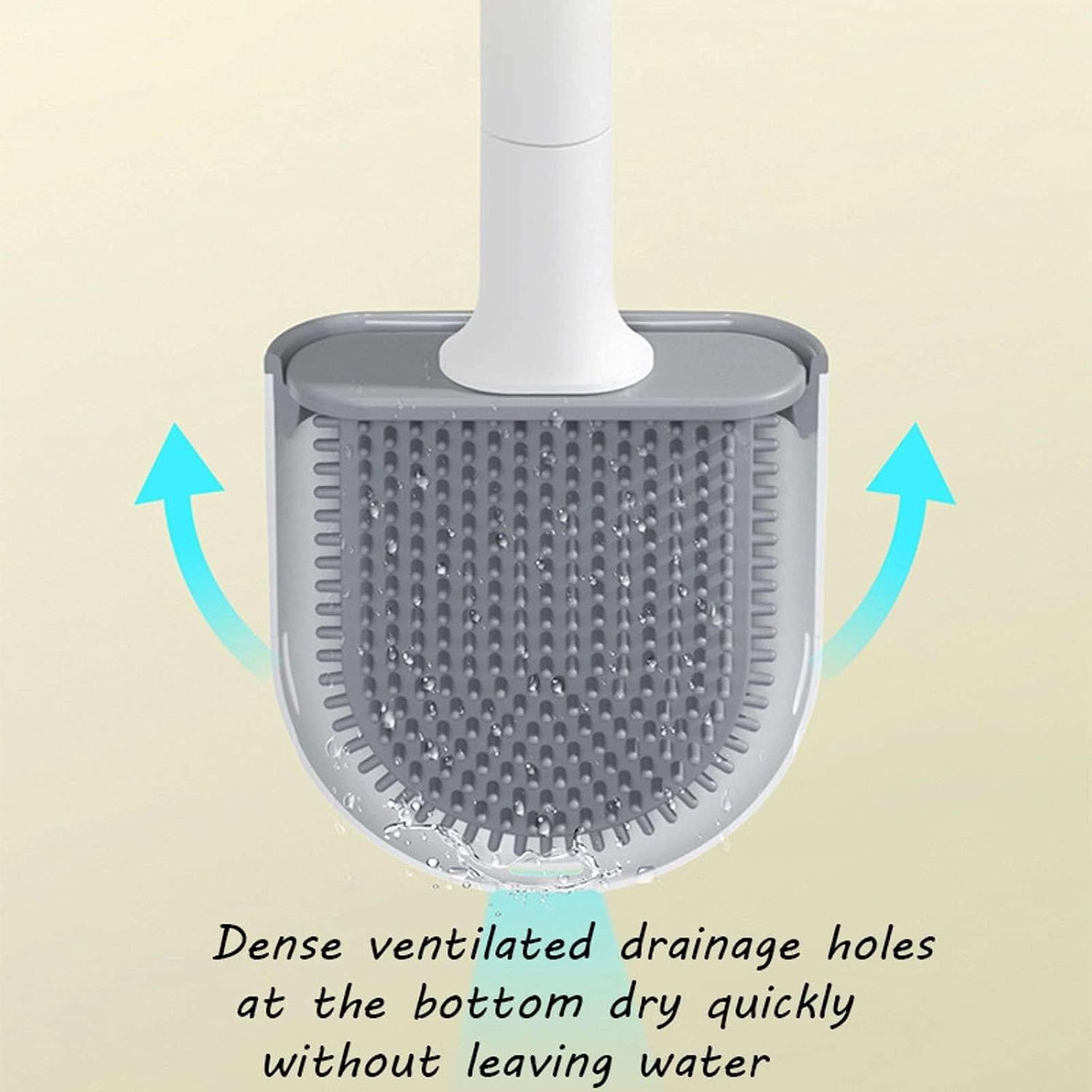 ESHINEDE Brush Toilet Brush Toilet Brush and Holder Set, Bathroom Toilet Brush and Holder,Wall Mounted,Toilet Bowl Cleaner Brush,Quick-Drying,Toilet Brush Set,for Bathroom Cleaning(Beige)