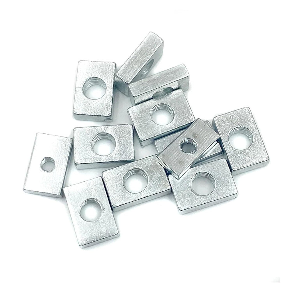10/50pcs Square Nuts - Zinc Plated Carbon Steel Rectangular Nuts for Aluminum Profiles M3 M4 M5 M6 M8(M8x25x15x5 50pcs)