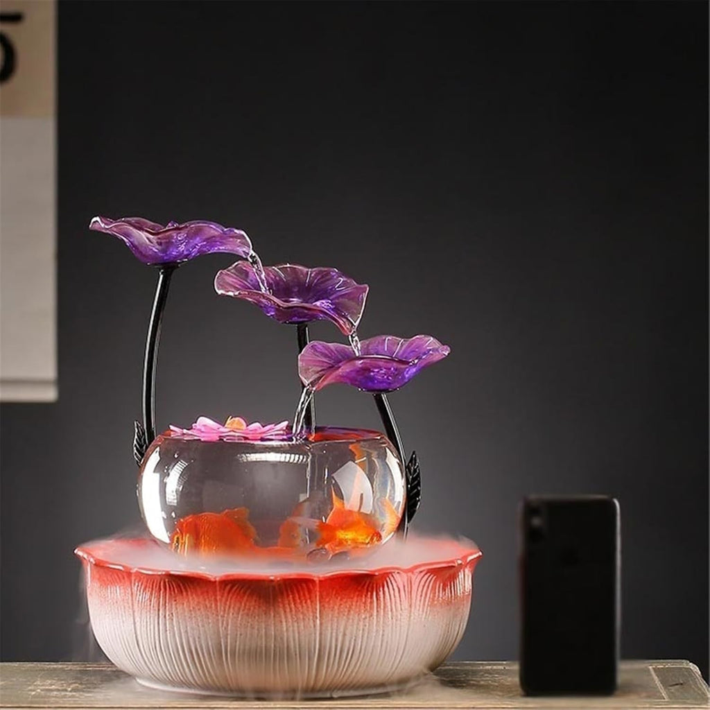 Tabletop Indoor Tabletop Fountains, Luxury-Style Fish Tank Water Ornament Home Office Desktop Decorations Decor
