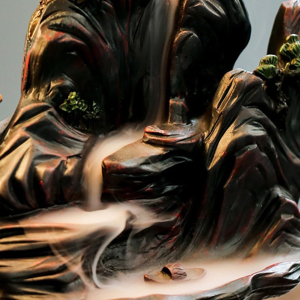 GUERNSEY Tabletop Fountain Home Indoor Mountain Water Fountain Ornaments Tea Room Backflow Incense Ornaments Rockery Circulating Water Fountain Tabletop Fountains Indoor Fountain