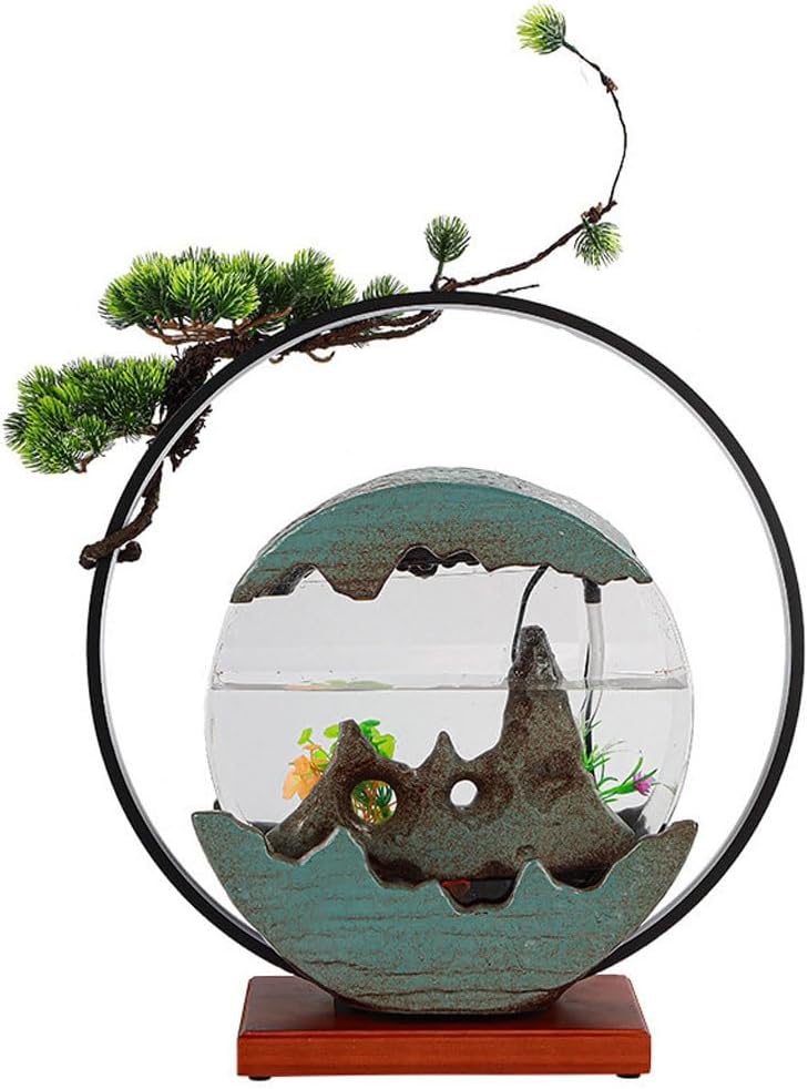 GUERNSEY Tabletop Fountain Ornament Fountain Circulating Water Fish Tank Desktop Living Room Decoration Study Desktop Fountain Indoor Fountain